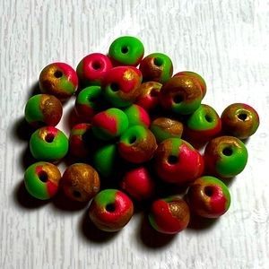 Polymer clay beads hand made 30 pieces